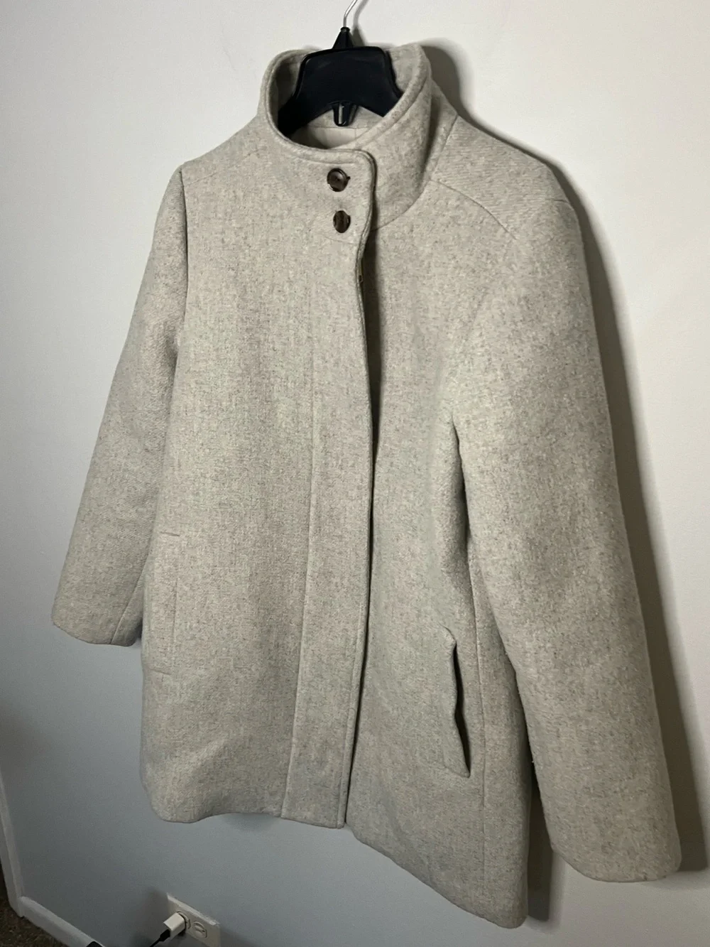 J. Crew Factory City Coat with button neck - heather dusk size 12 - Picture 5 of 14